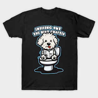 Dog reading on the toilet 95008 T-Shirt